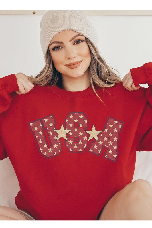 USA Star Oversized Graphic Sweatshirts