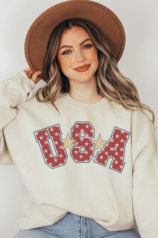 USA Star Oversized Graphic Sweatshirts