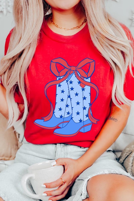 Cowgirl Boots 4th Of July Graphic T Shirt