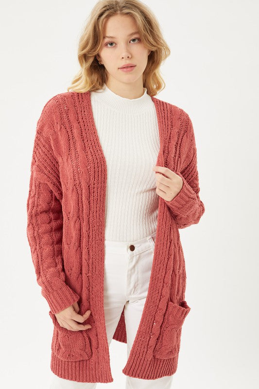 (More Colors) Secret Obsession Cable Knit Cardigan