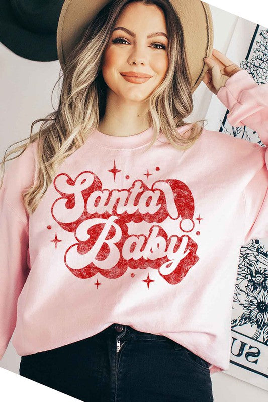 SANTA BABY CHRISTMAS GRAPHIC SWEATSHIRT