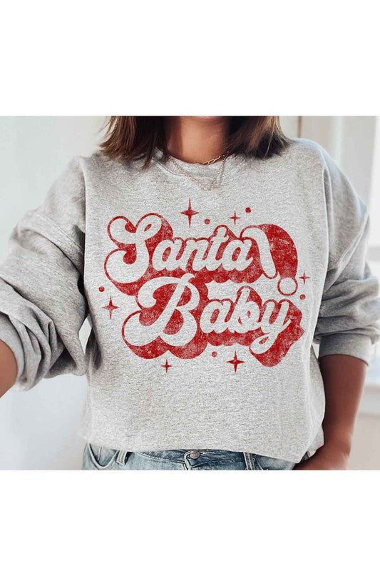 SANTA BABY CHRISTMAS GRAPHIC SWEATSHIRT