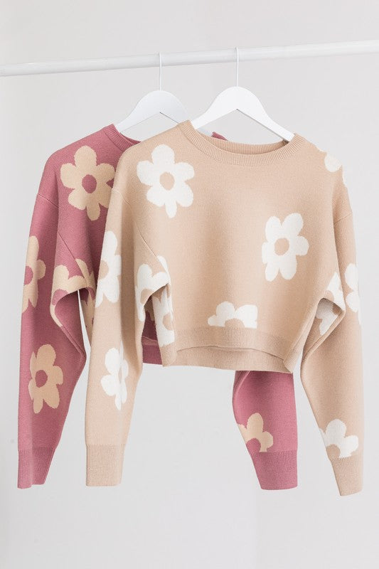 (More Colors) Daisy Delight Crop Sweater