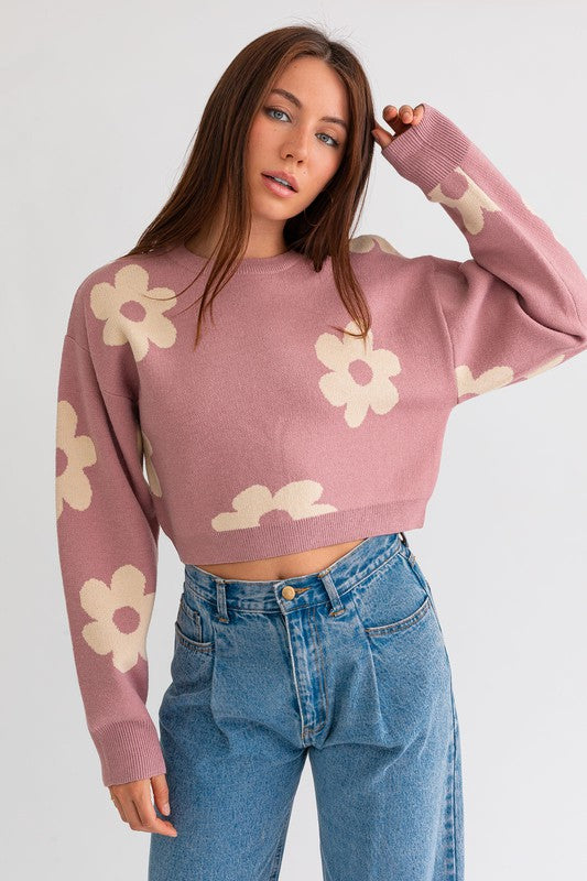 (More Colors) Daisy Delight Crop Sweater