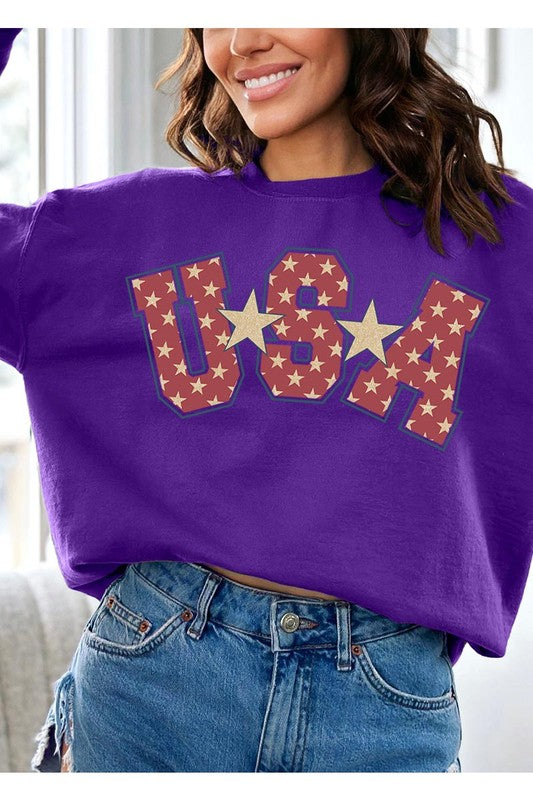 USA Star Oversized Graphic Sweatshirts