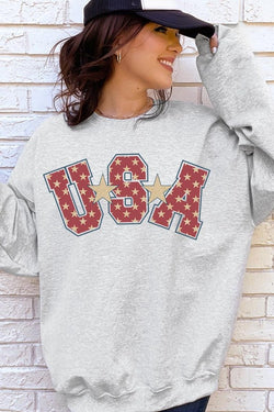 USA Star Oversized Graphic Sweatshirts