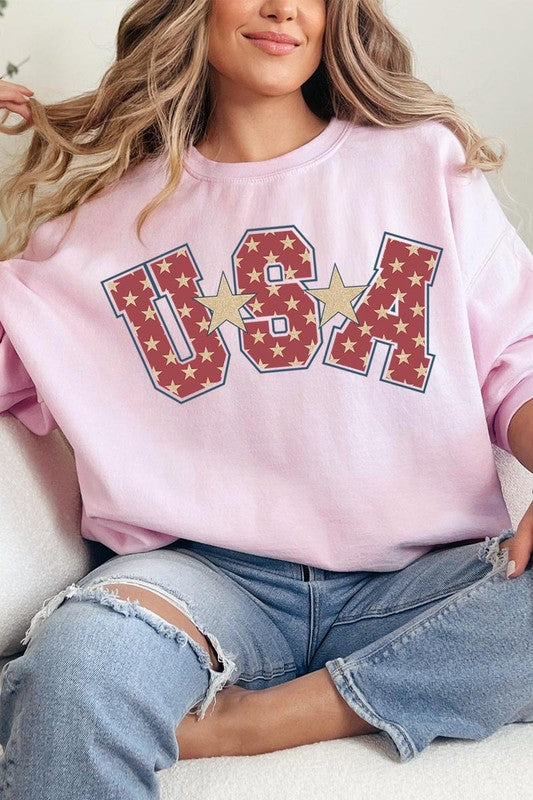 USA Star Oversized Graphic Sweatshirts