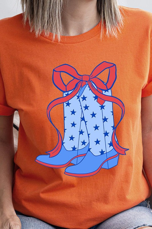 Cowgirl Boots 4th Of July Graphic T Shirt