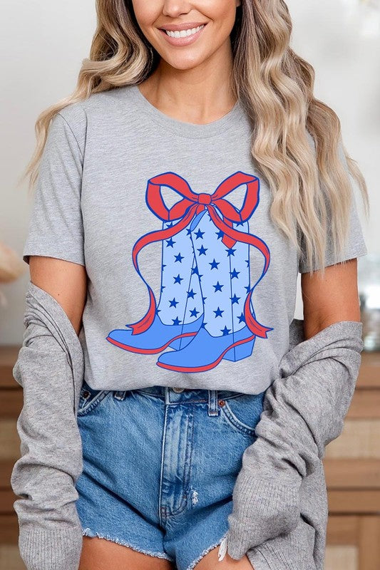 Cowgirl Boots 4th Of July Graphic T Shirt