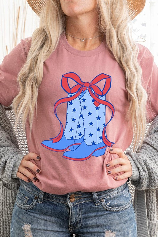 Cowgirl Boots 4th Of July Graphic T Shirt