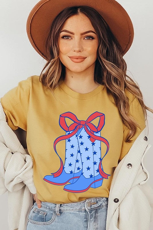 Cowgirl Boots 4th Of July Graphic T Shirt