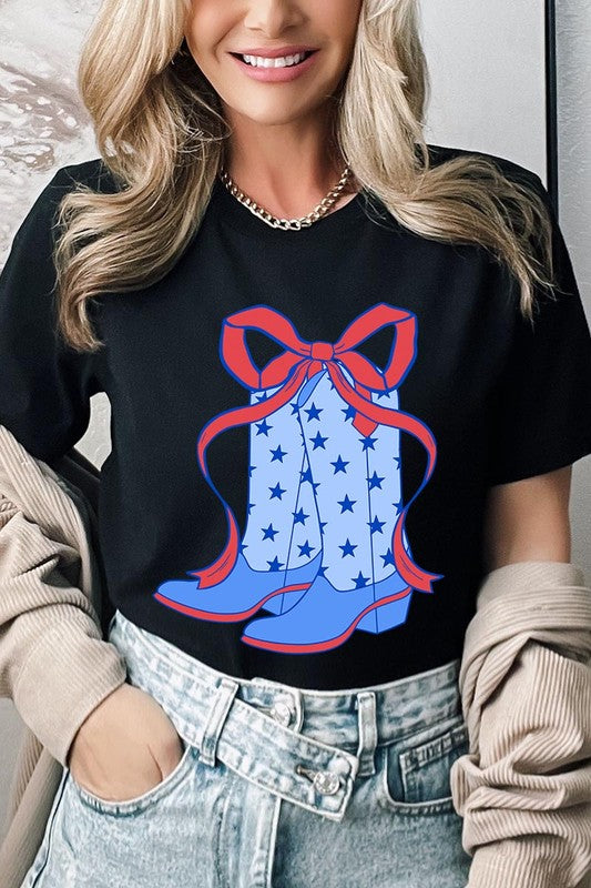 Cowgirl Boots 4th Of July Graphic T Shirt