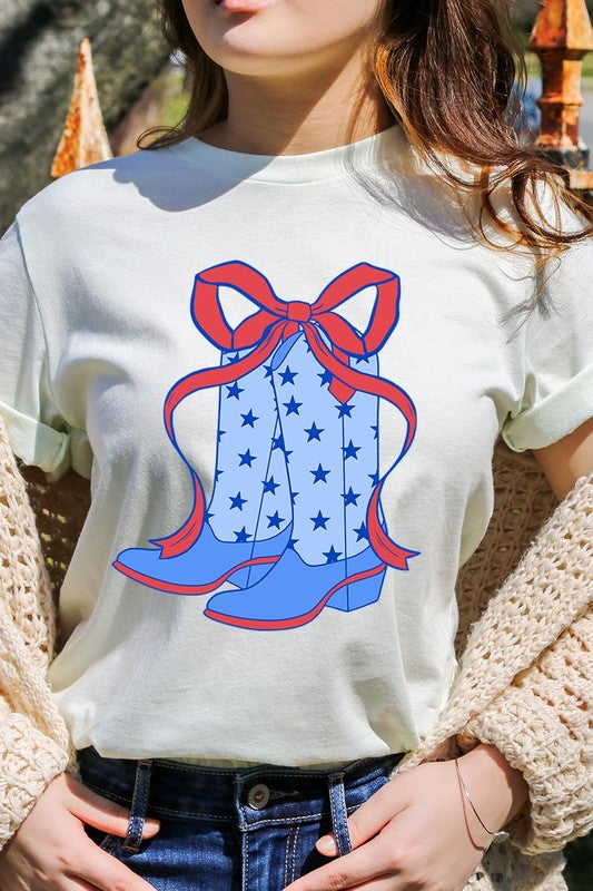 Cowgirl Boots 4th Of July Graphic T Shirt