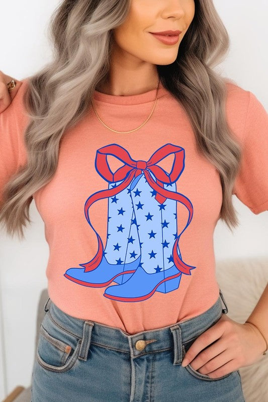 Cowgirl Boots 4th Of July Graphic T Shirt