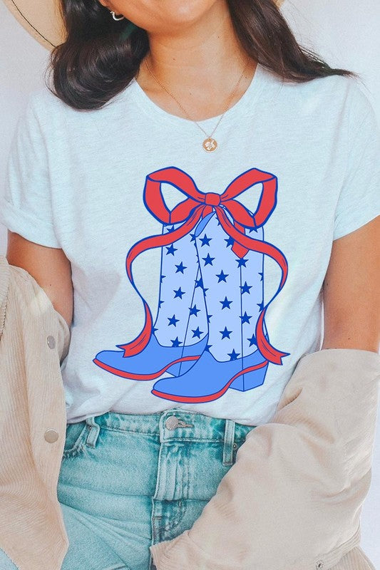 Cowgirl Boots 4th Of July Graphic T Shirt