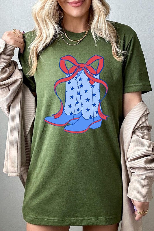 Cowgirl Boots 4th Of July Graphic T Shirt
