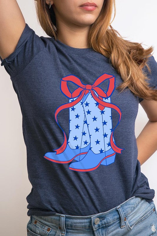 Cowgirl Boots 4th Of July Graphic T Shirt