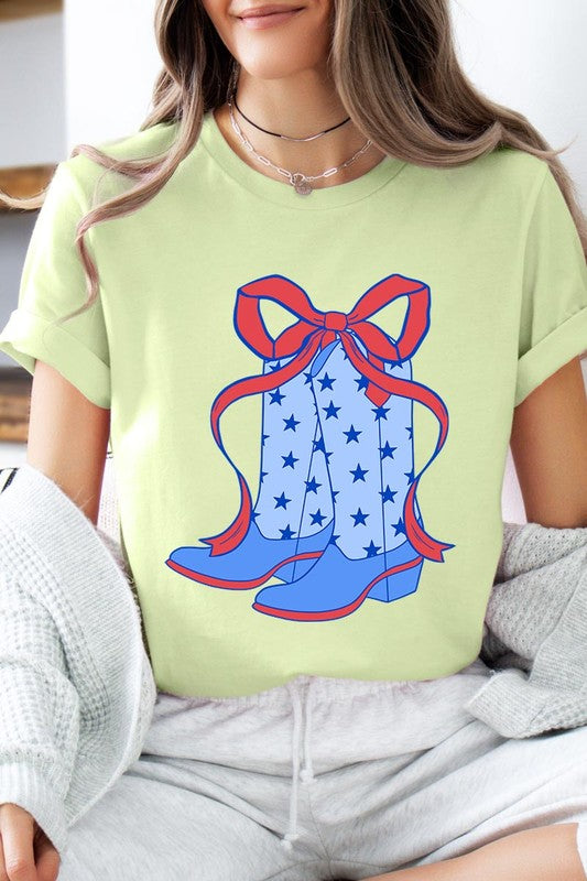 Cowgirl Boots 4th Of July Graphic T Shirt