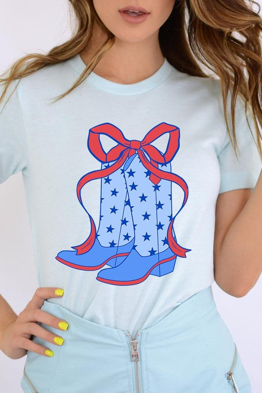 Cowgirl Boots 4th Of July Graphic T Shirt