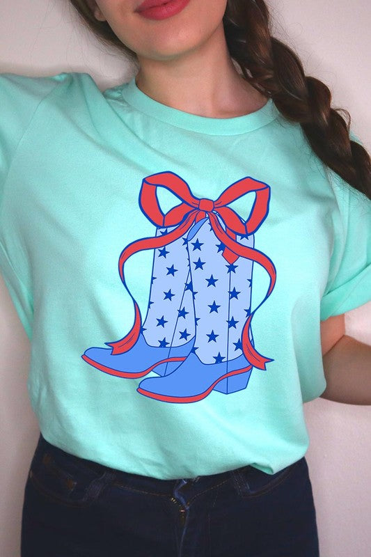 Cowgirl Boots 4th Of July Graphic T Shirt