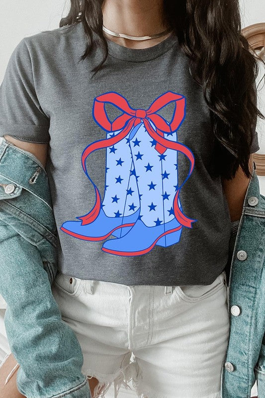 Cowgirl Boots 4th Of July Graphic T Shirt