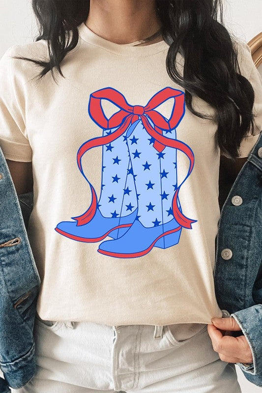 Cowgirl Boots 4th Of July Graphic T Shirt