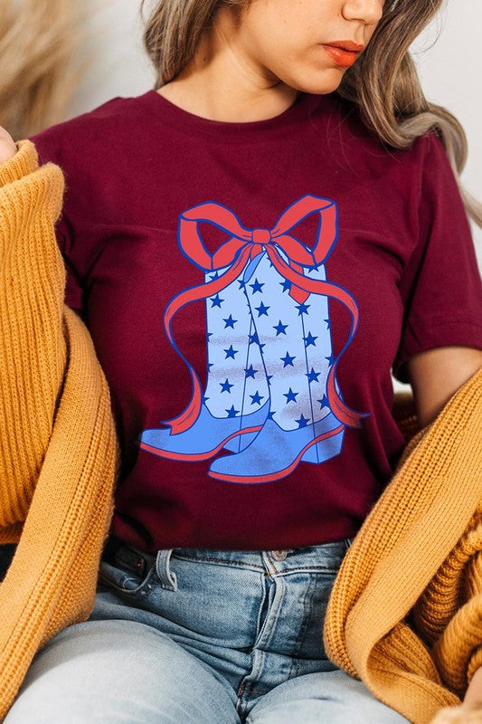 Cowgirl Boots 4th Of July Graphic T Shirt