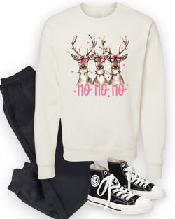 Ho Ho Ho Deer Cozy Crewneck Sweatshirt