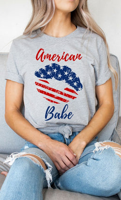 American Babe Lips Graphic Tee