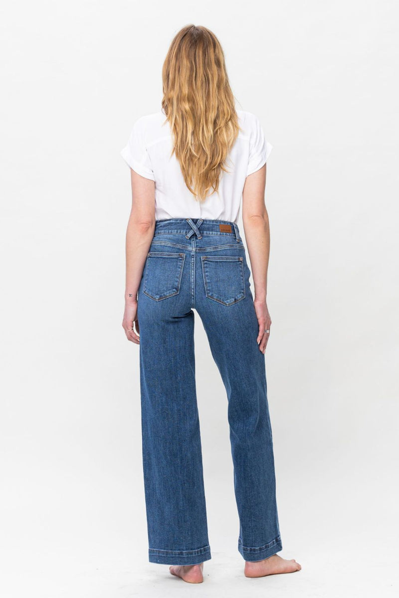 (Judy Blue) Bethany Double Button Wide Leg Jeans