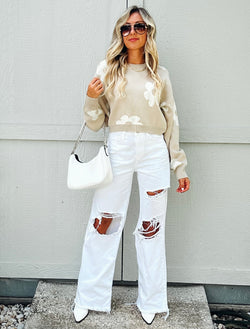 Lindsey White Flare Jeans