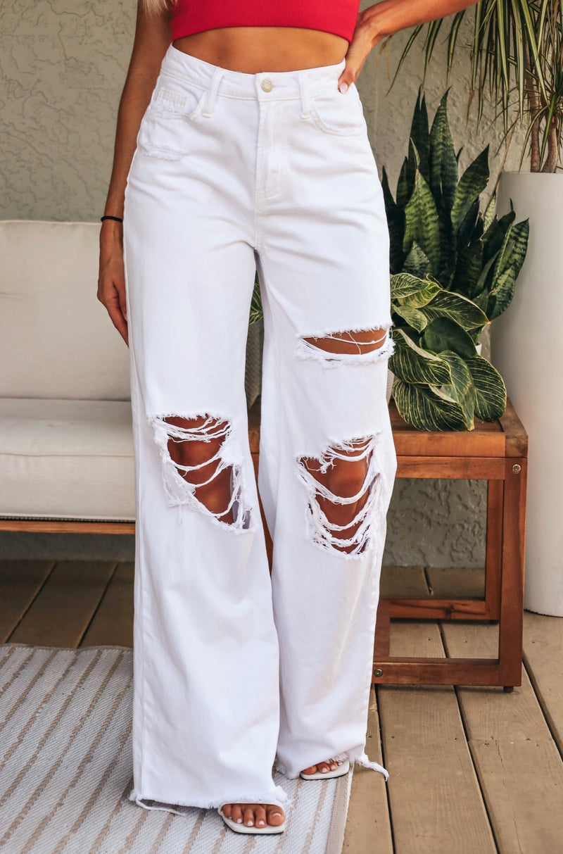 Lindsey White Flare Jeans