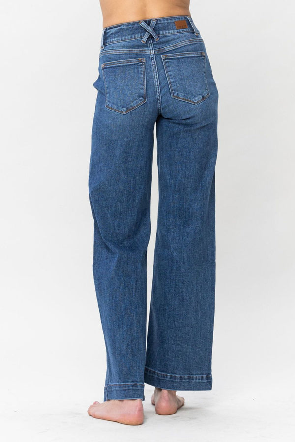 (Judy Blue) Bethany Double Button Wide Leg Jeans