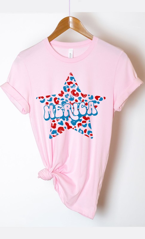 Leopard Merica Star Graphic Tee