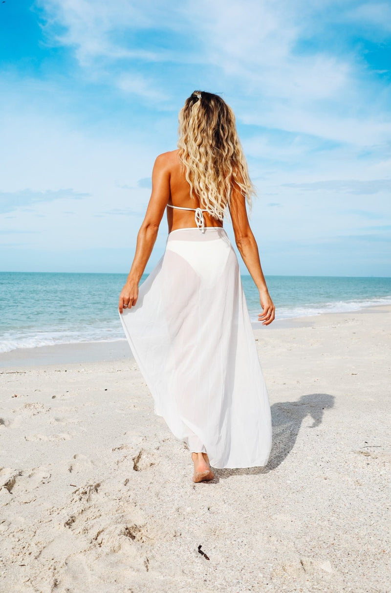 Miami Girl Bikini & Skirt Set - White