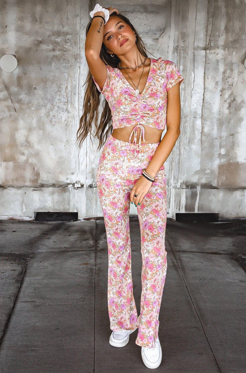 All I Want Floral Flare Pants